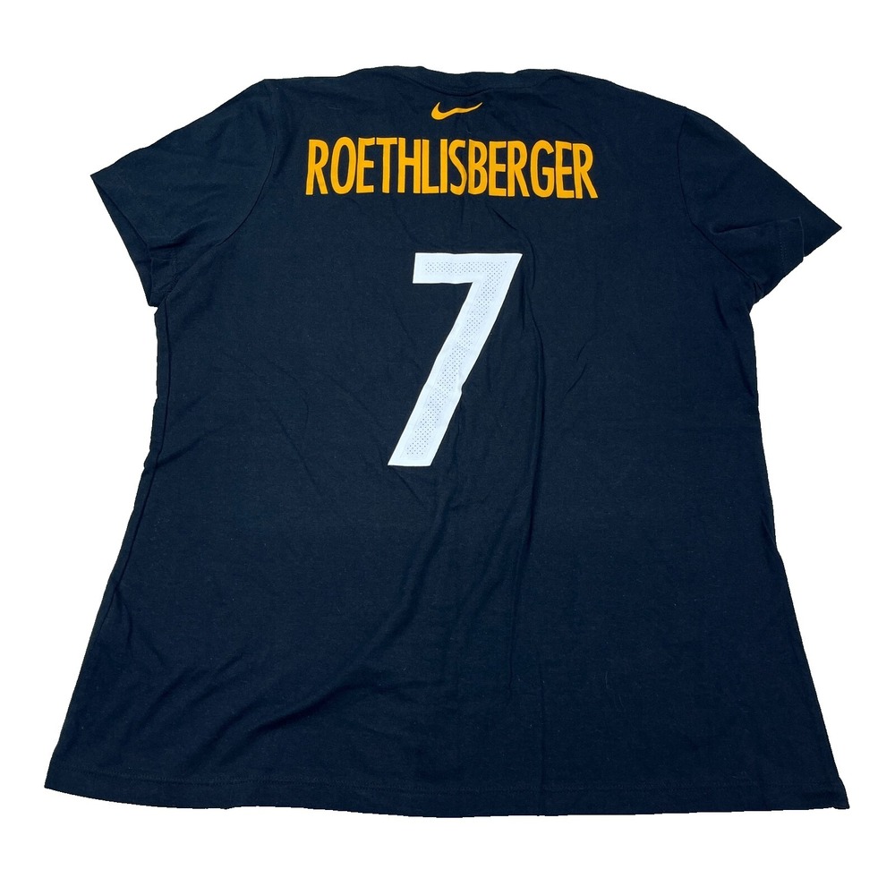 Pittsburg Steelers Shirt Women Large Black Yellow Nike Tee Big Ben Ladies‎ Top